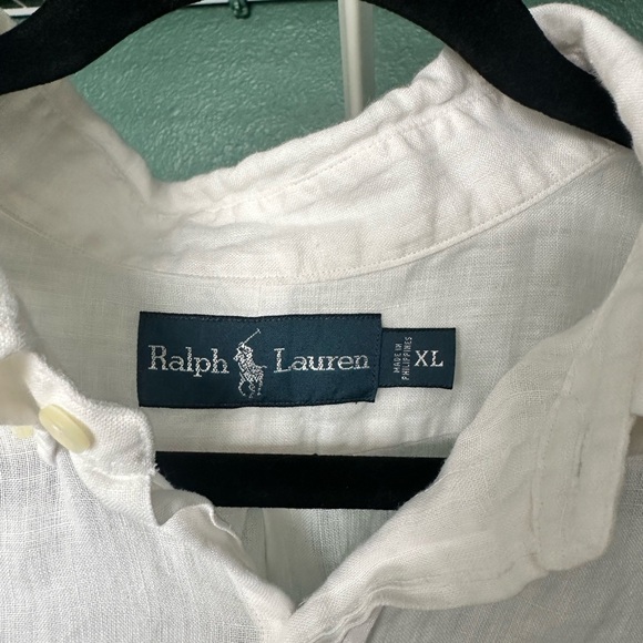 Ralph Lauren White Linen Button Down Shirt - Picture 4 of 7